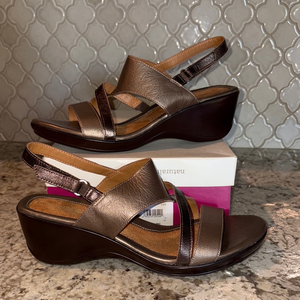 Naturalizer Brown Wedge Shoes with Cushioned Footbed